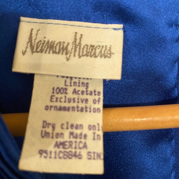 Neiman Marcus Womens Vintage Blue Stretchy Evening Top - Picture 7 of 9